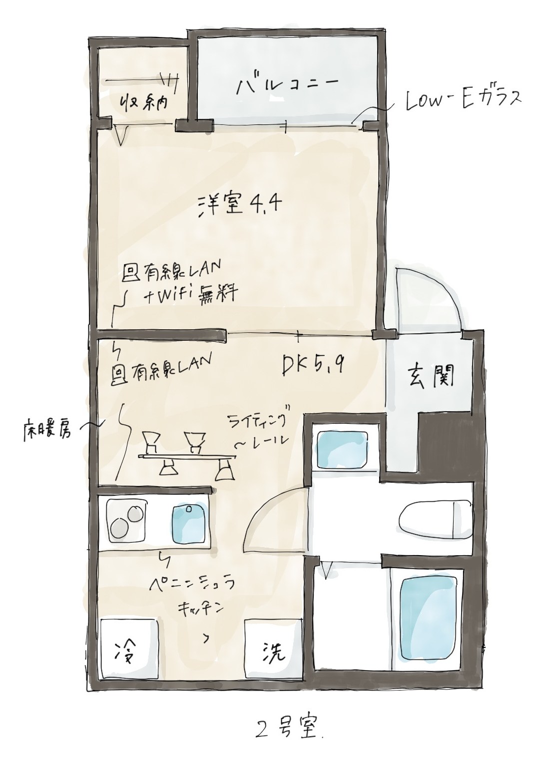 志村Solanaリンク 2号室 間取り図